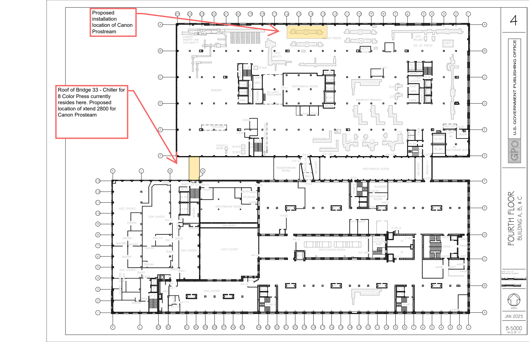 GPO supplied fourth floor points of interest plan